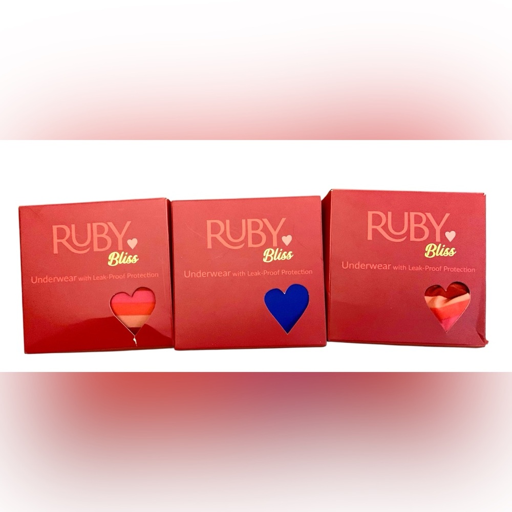 Ruby Love Bliss Teen Leak Stain Proof Period HipsterUnderwear Lot(3) Sz 13/14YM